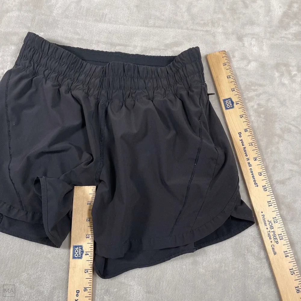 Lululemon Womens Track That Shorts Lined Active Athleisure Running Casual 8 Blk